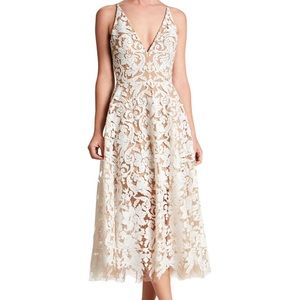 Blair Sleeveless Sequin Lace Midi Dress, Size 4